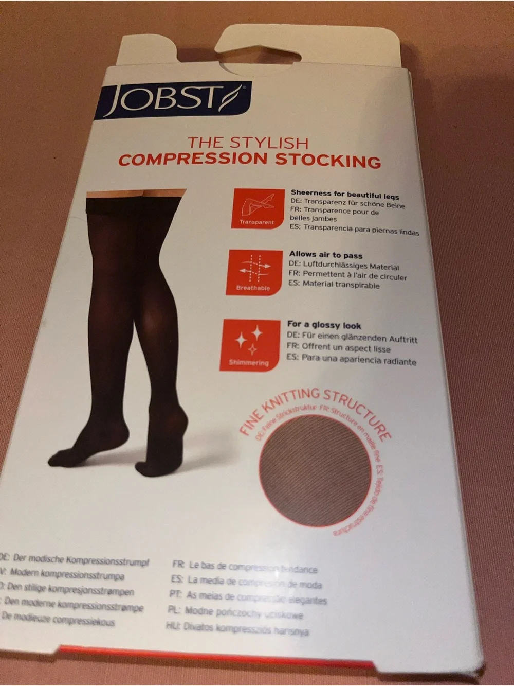 JOBST Ultra Sheer Medical Compression Stockings Natural size Large thigh high